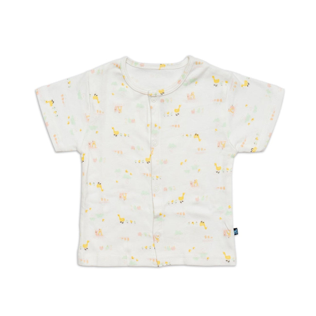 duck printed cotton baby clothes white tshirt