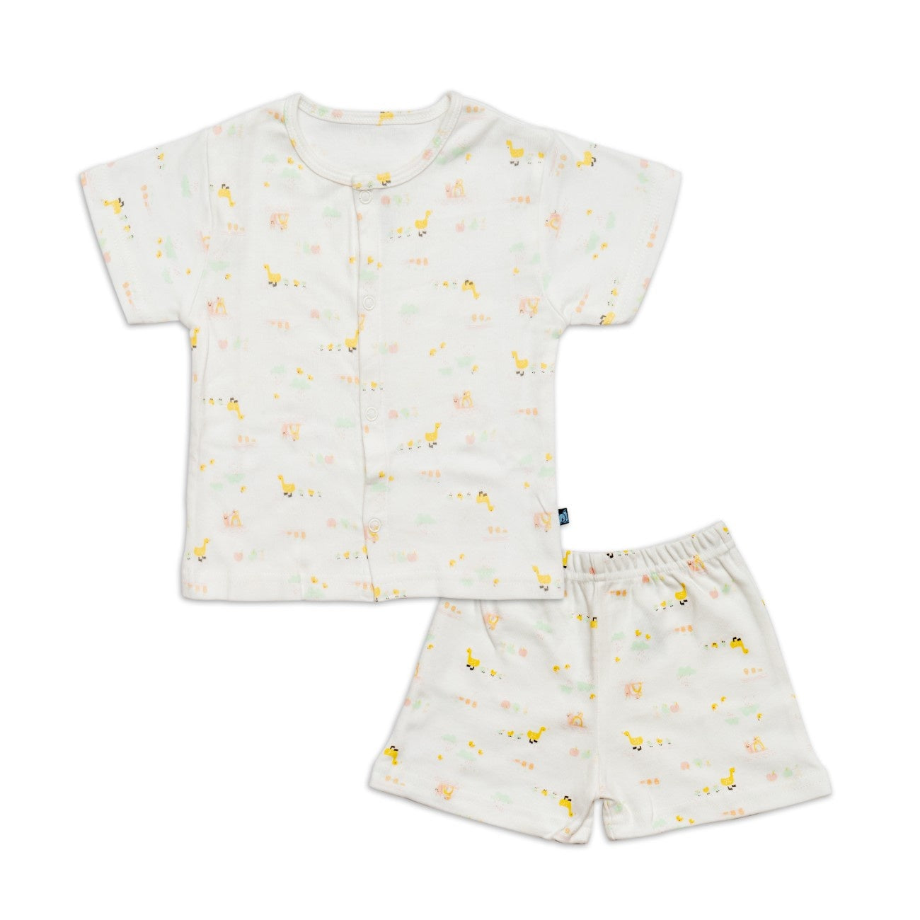 duck printed cotton baby clothes white