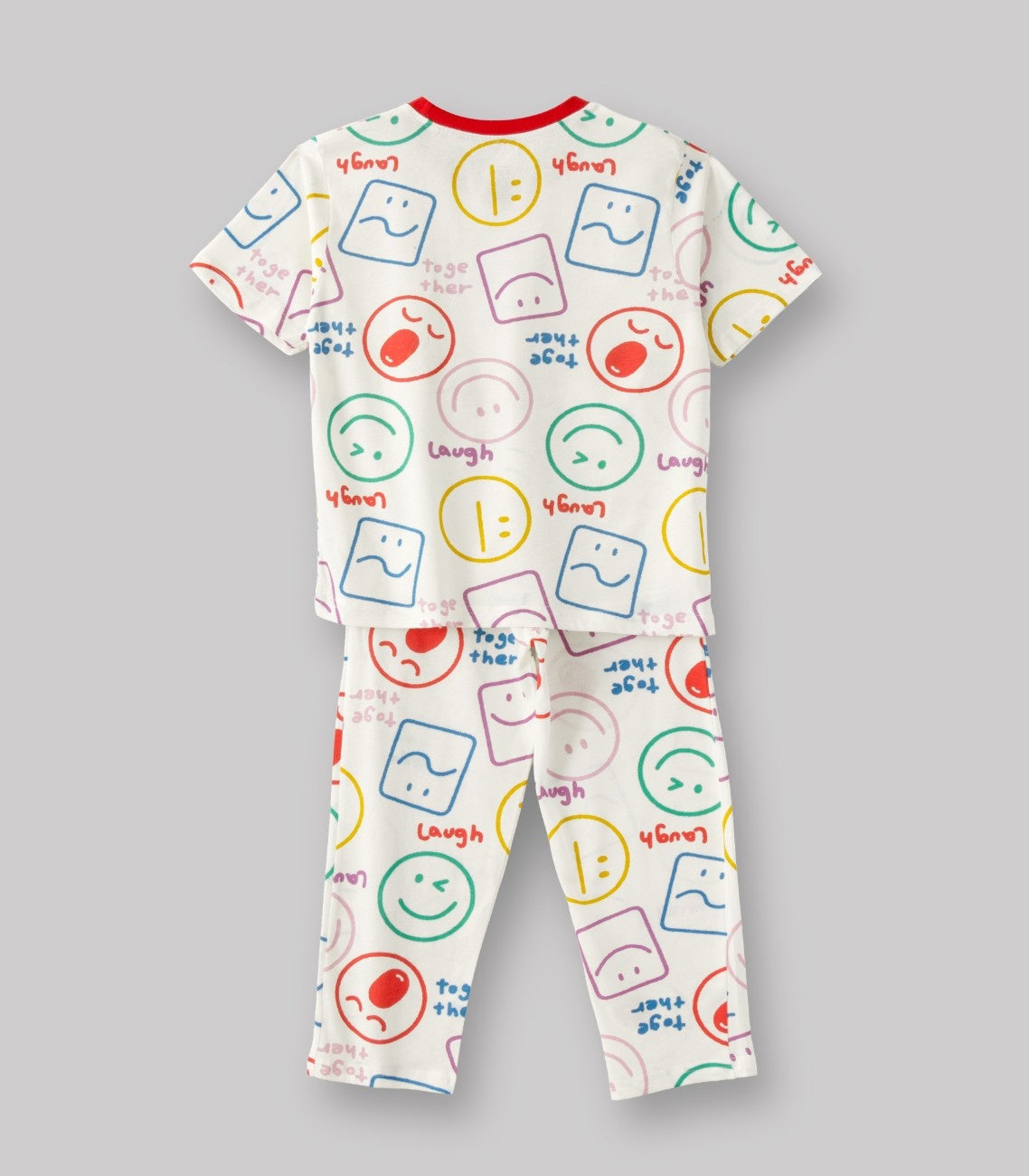 emoji kids cotton clothing set back