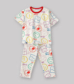 emoji kids cotton clothing set 