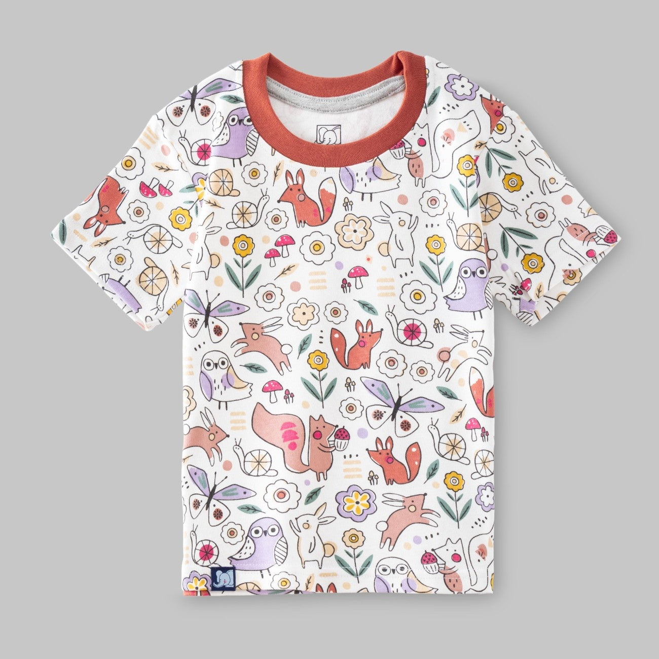 forest animals printed kids clothing set tshirt