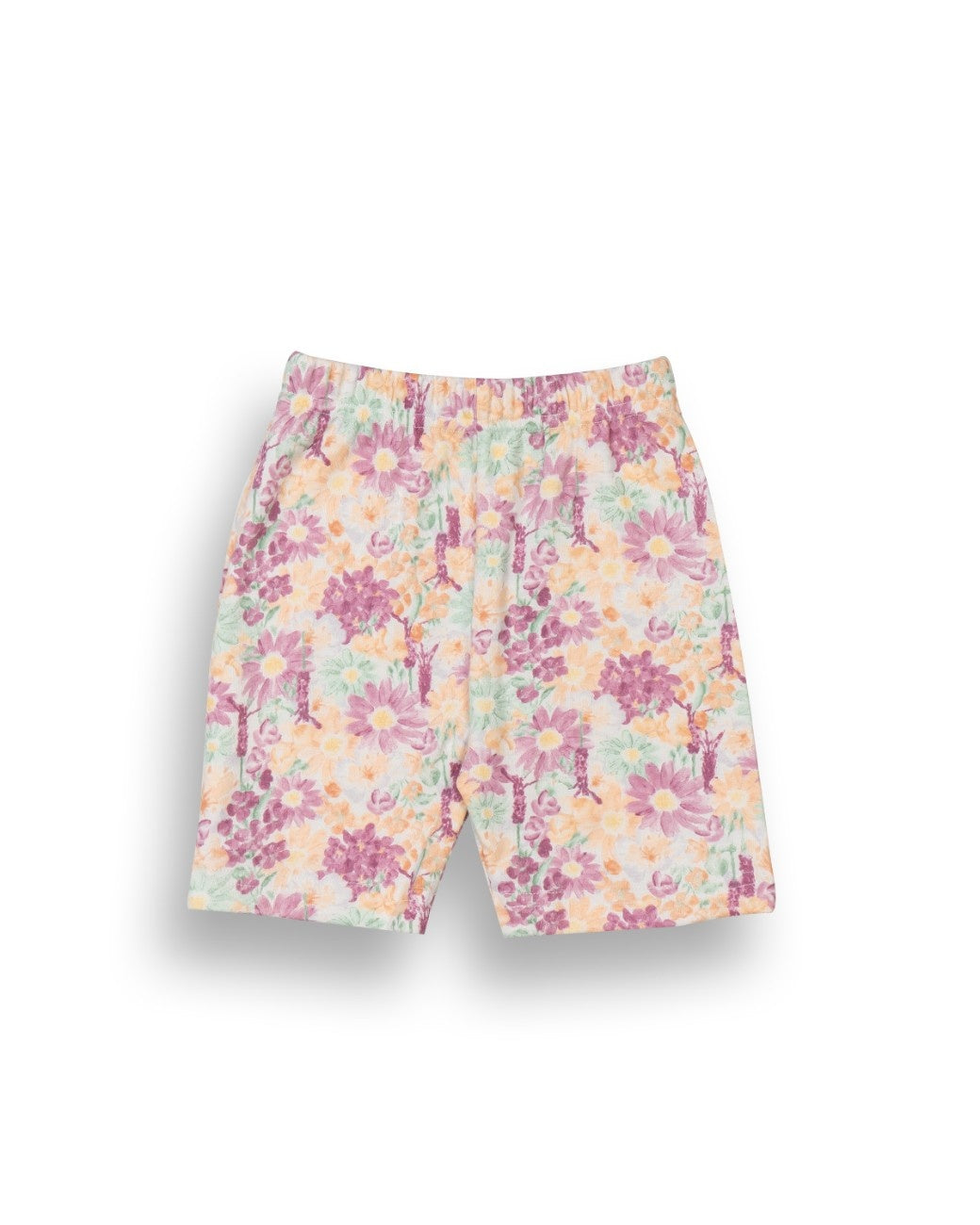 Flowers Printed Pink Kids Clothing Set shorts