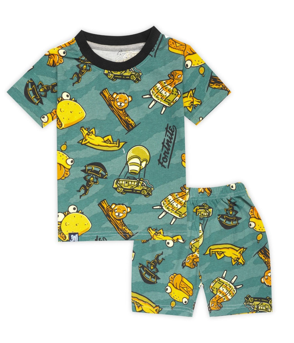 fortnite printed green kids co ord set