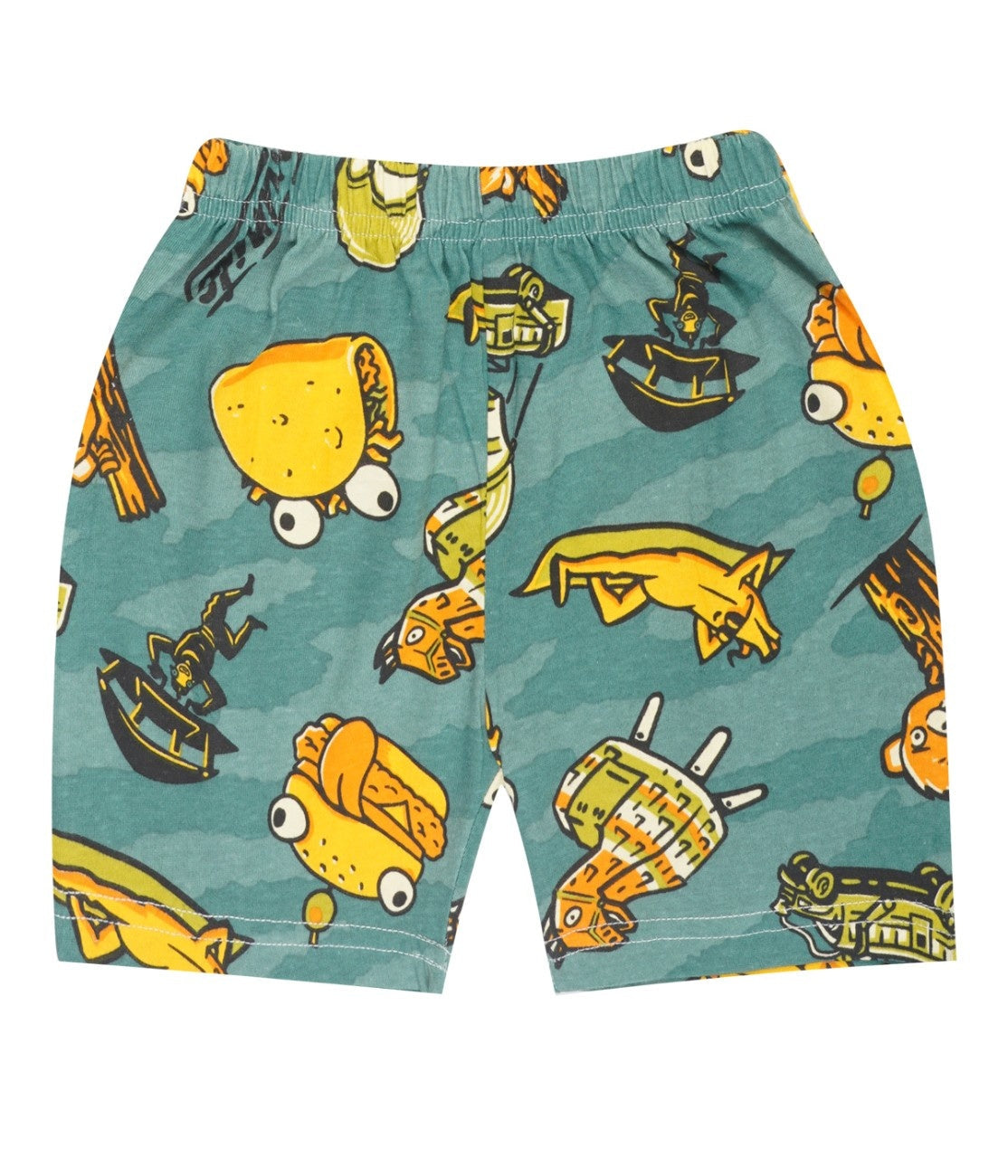fortnite printed green kids co ord set shorts