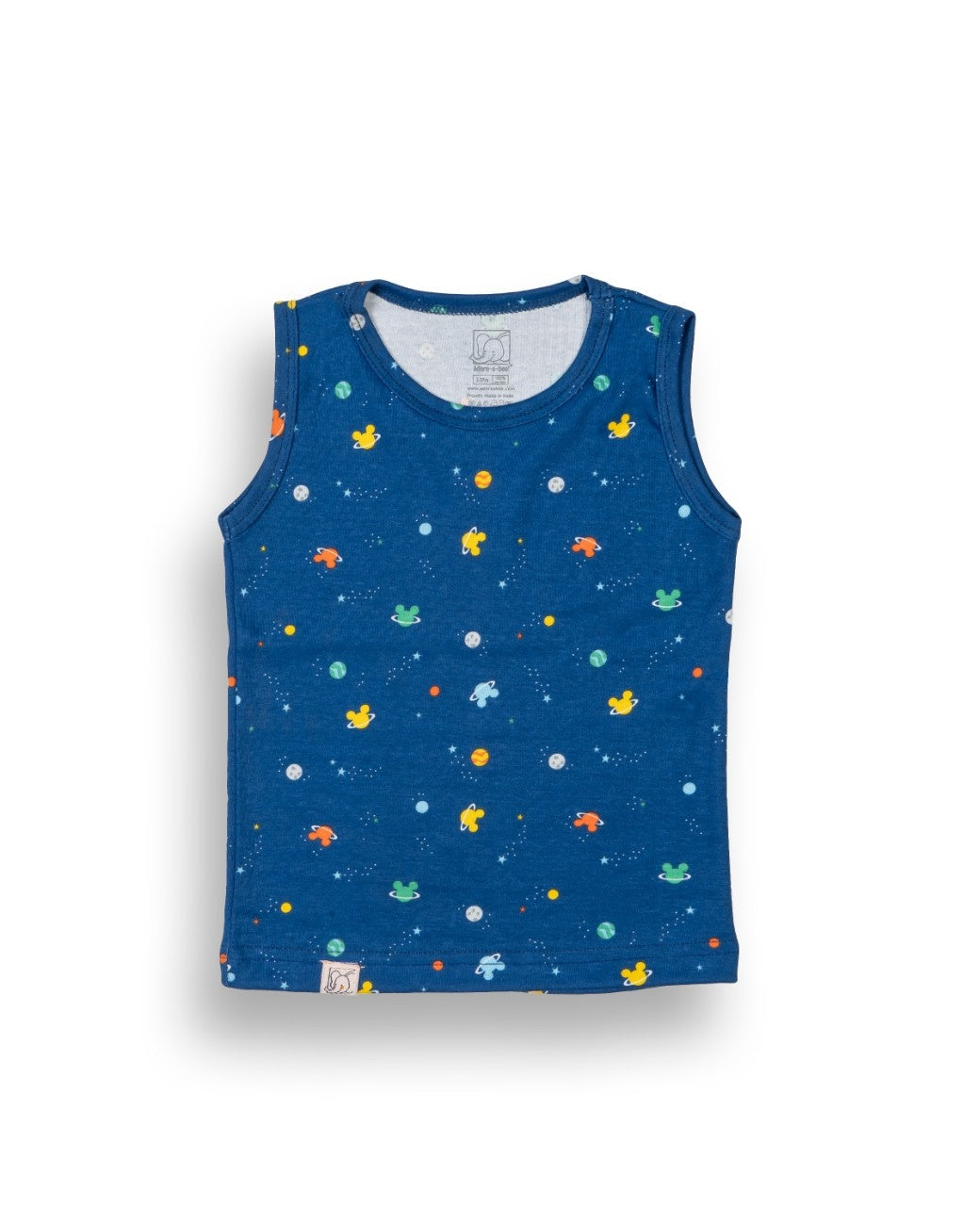 Galaxy Printed Blue Kids Clothing Set tshirt