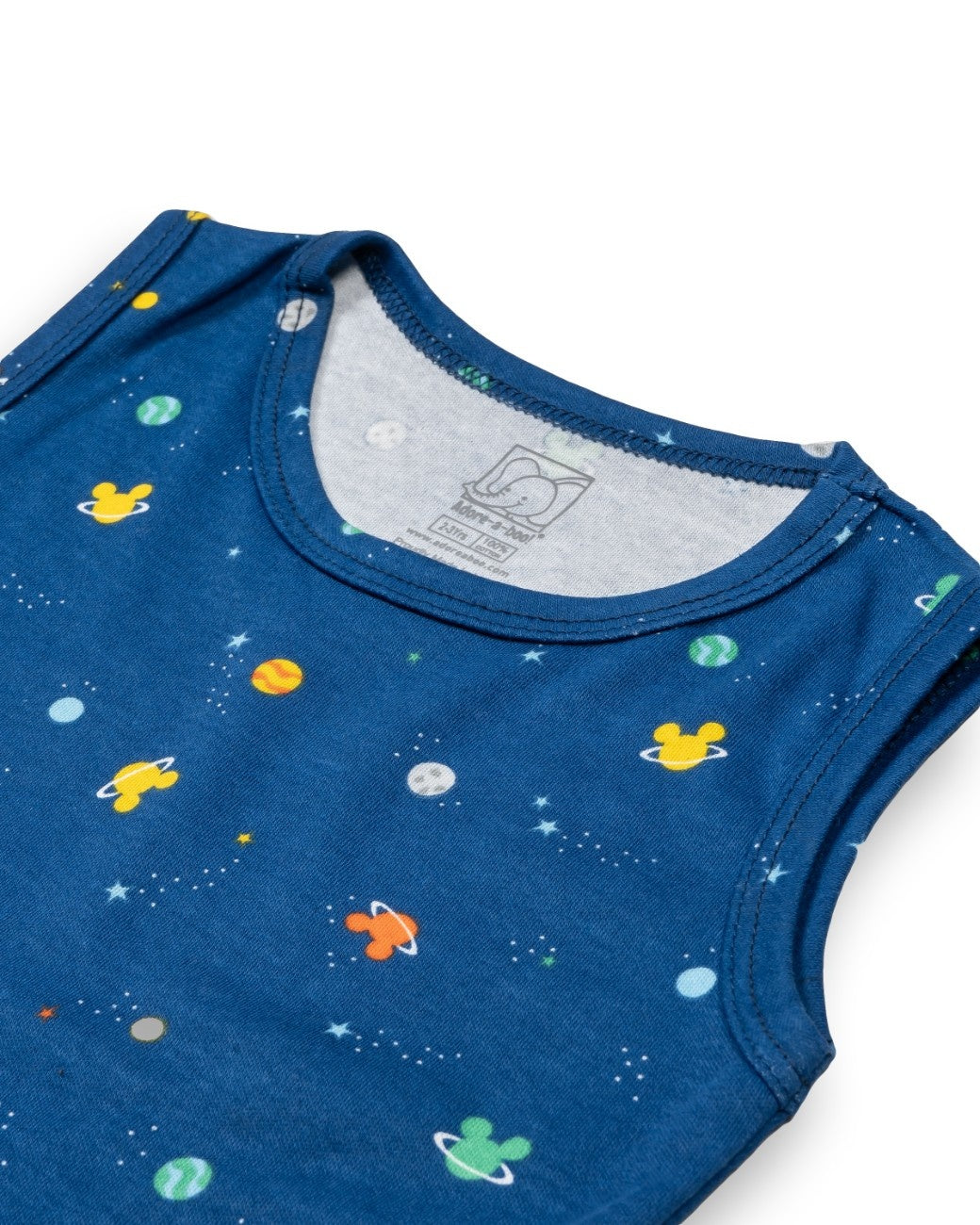 Galaxy Printed Blue Kids Clothing Set closeup