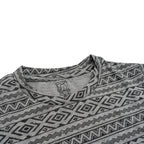 geometrical printed baby clothing set closeup