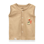 animals printed beige baby clothing set new