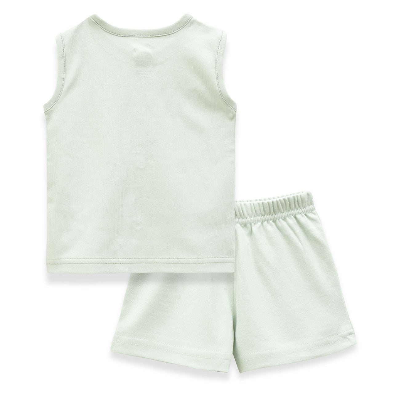 green baby boy dress set back