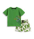 dino printed green kids clothing set