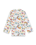 houses printed full sleeve kids pyjama set back