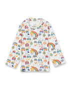 houses printed full sleeve kids tshirt pyjama