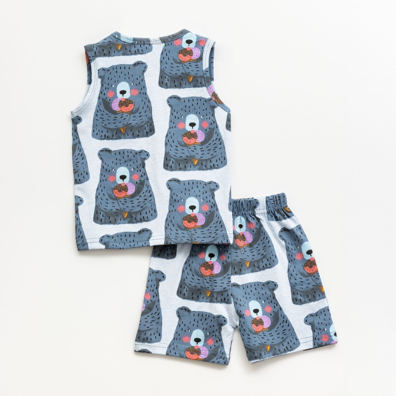 Ice Bear Printed Grey Kids Clothing Set back
