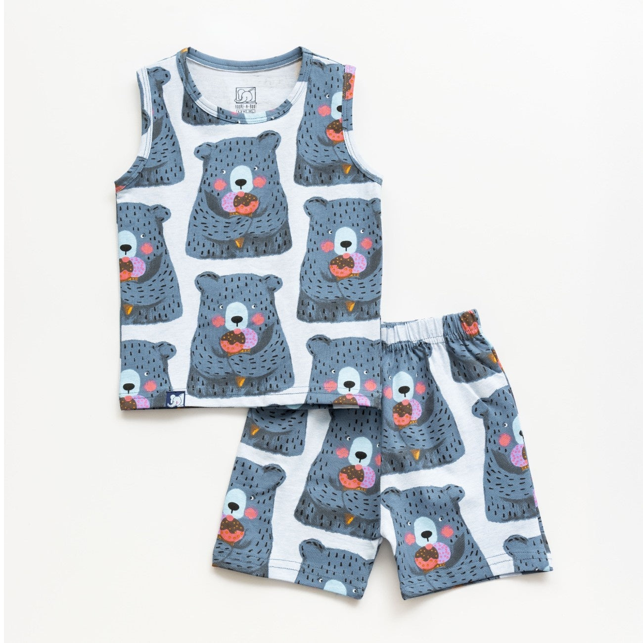Ice Bear Printed Grey Kids Clothing Set front