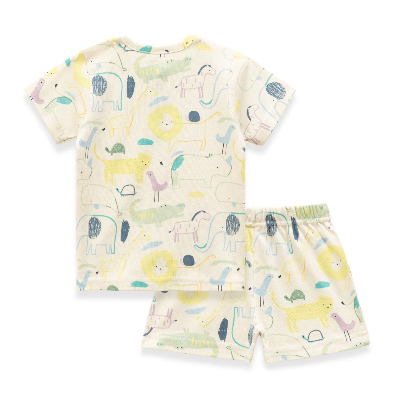 jungle animals printed baby clothing set back