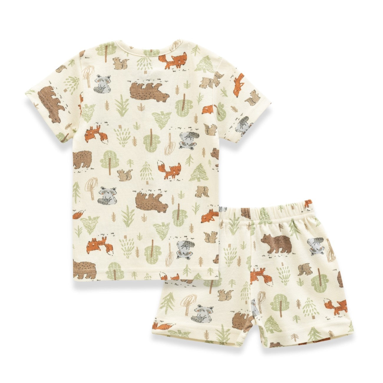 jungle bear printed baby clothes set back
