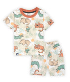 jungle animals printed kids cotton clothing set