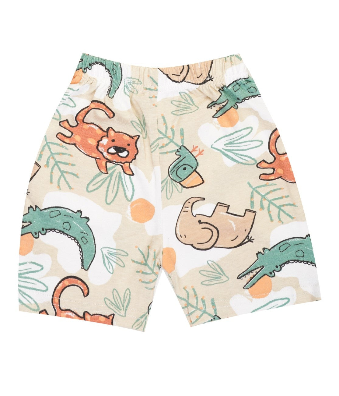 jungle animals printed kids cotton clothing set shorts