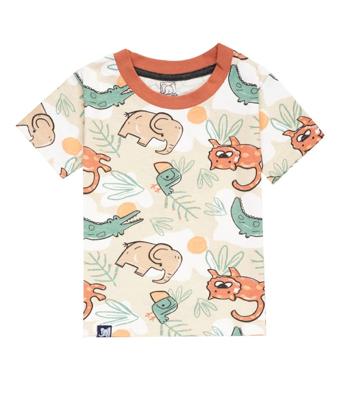 jungle animals printed kids cotton clothing set tshirt