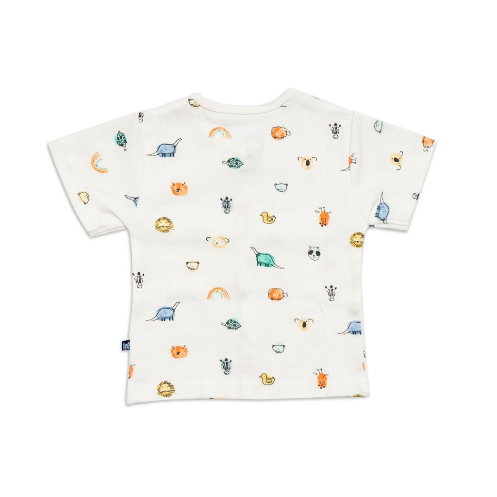 animals patch printed baby clothing set back view