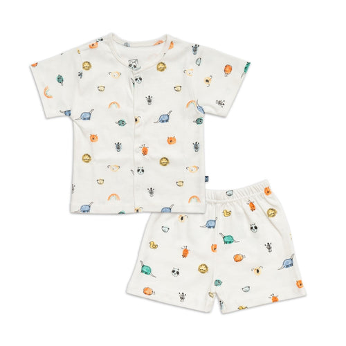 animals patch printed baby clothing set 