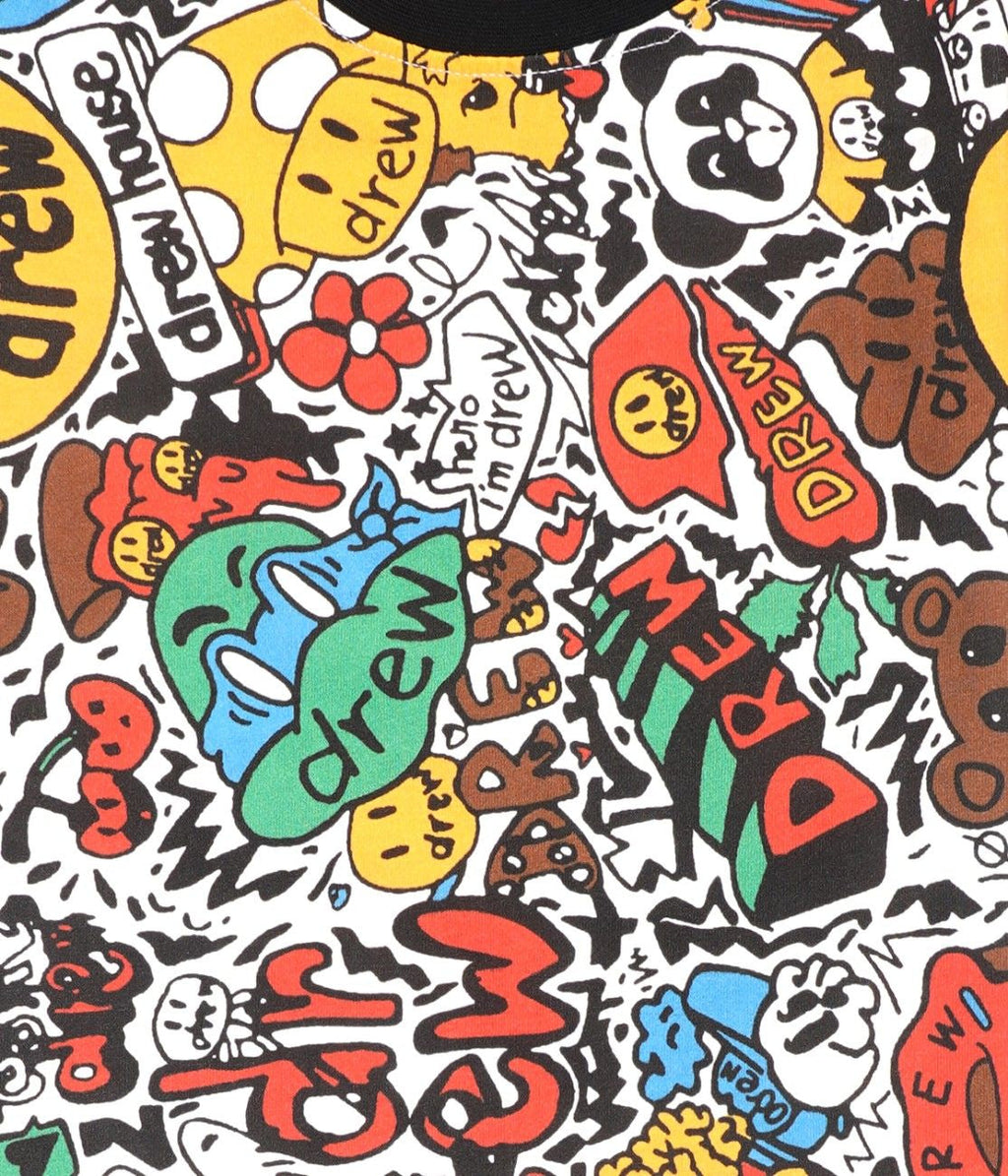 all over printed kids cotton clothing set closeup