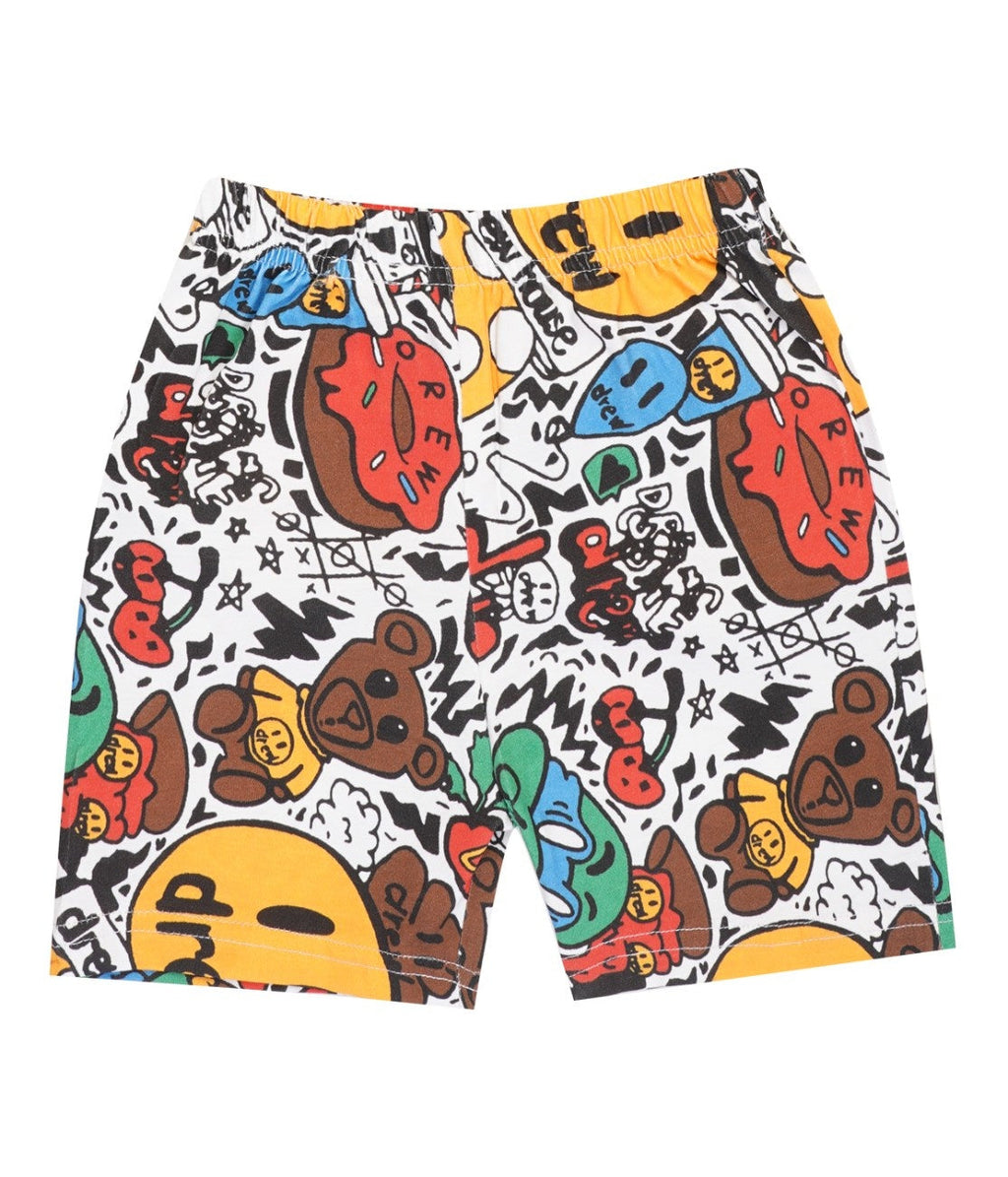 all over printed kids cotton clothing set shorts