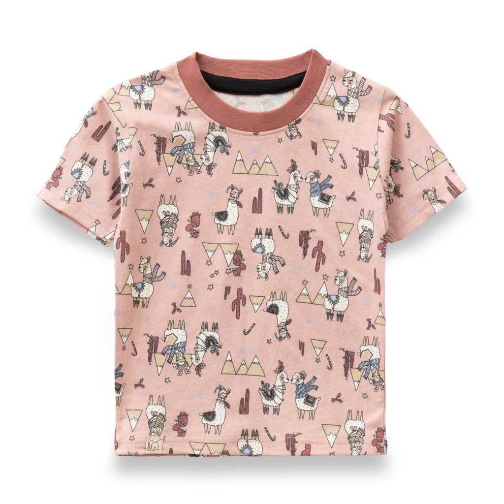 camel printed peach kids cotton tshirt
