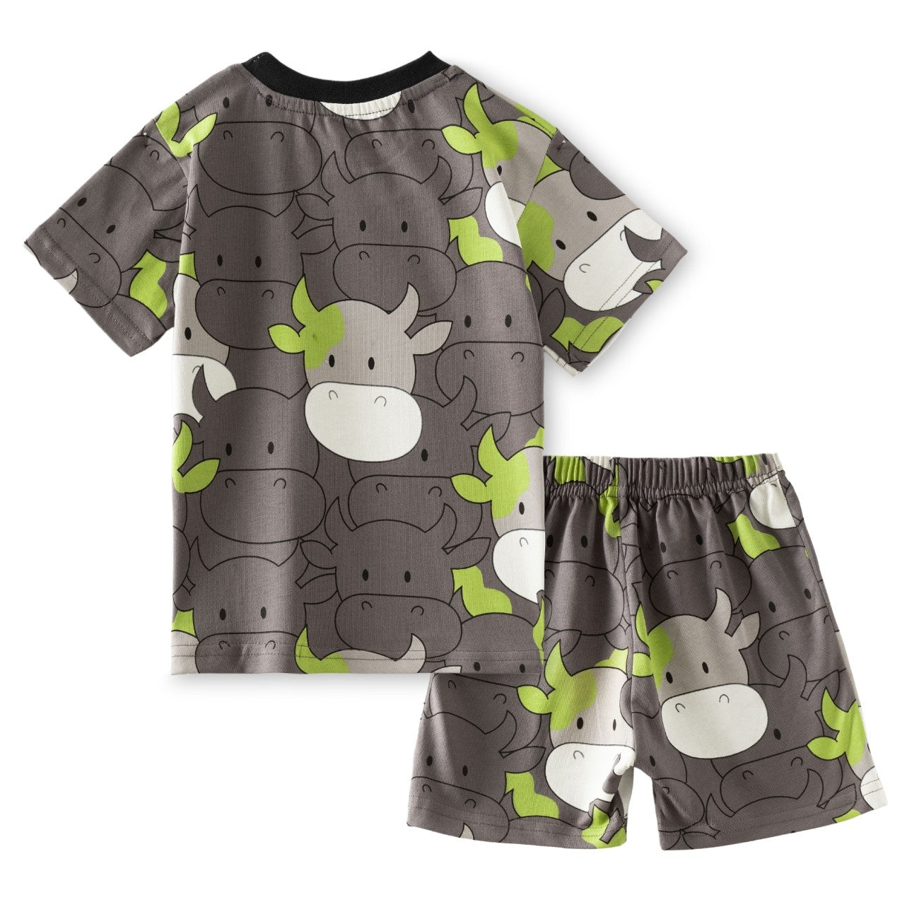 cows printed kids cotton clothing set back