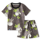 cows printed kids cotton clothing set