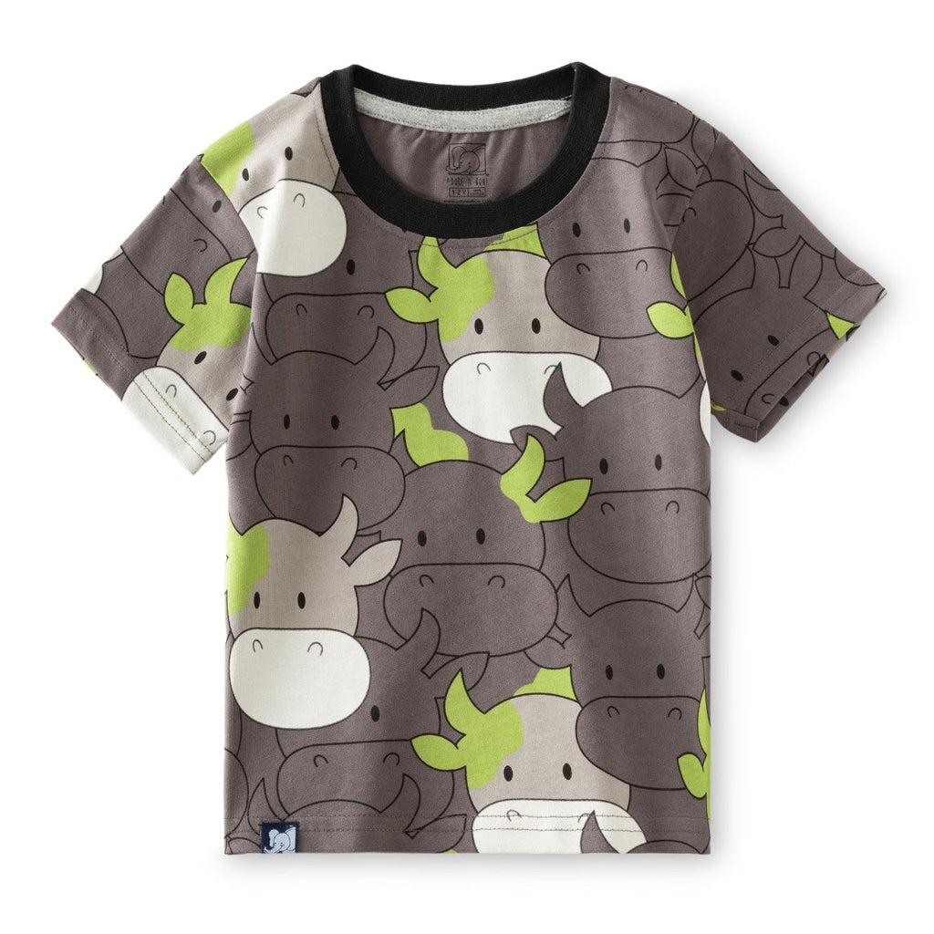 cows printed kids cotton clothing set tshirt