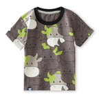 cows printed kids cotton clothing set tshirt
