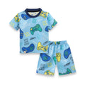 gamer printed blue kids clothing set