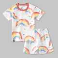 rainbow printed kids tshirt shorts