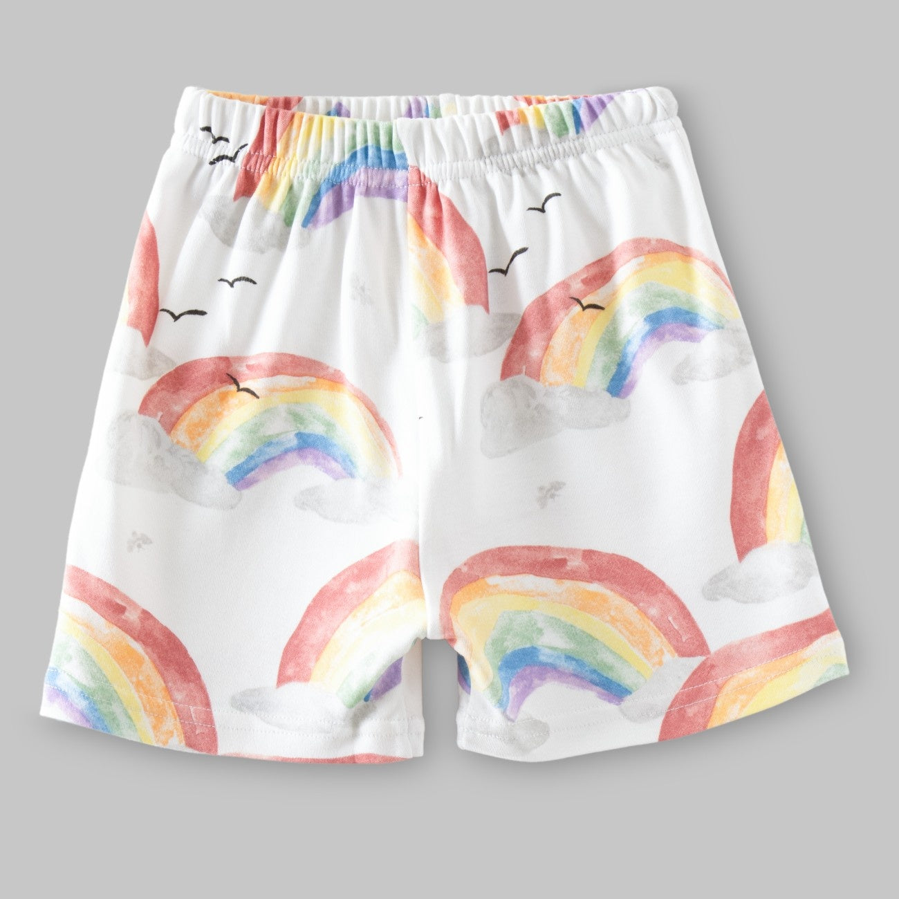 rainbow printed kids cotton shorts 