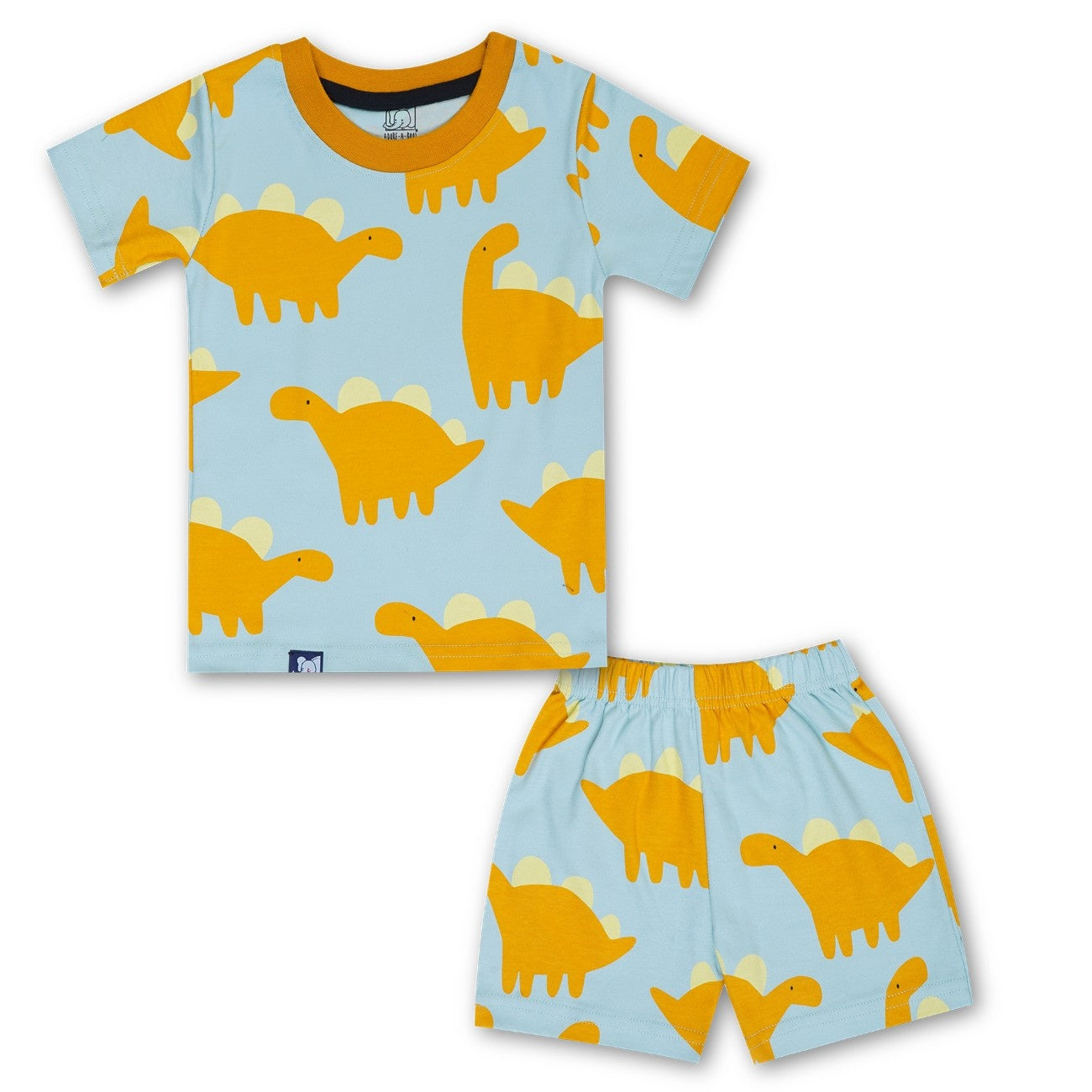 yellow dinosaur printed kids clothing set
