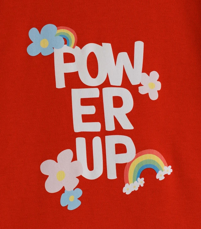 power up red kids clothes for girls closeup