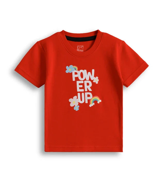 power up red kids clothes for girls cotton