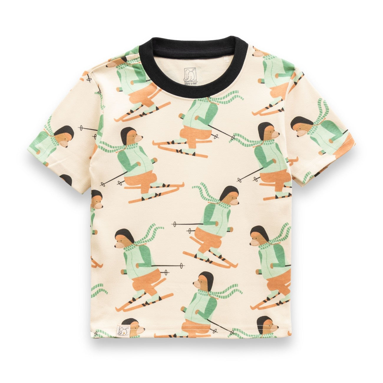 woof squard printed cream white kids dress tshirt