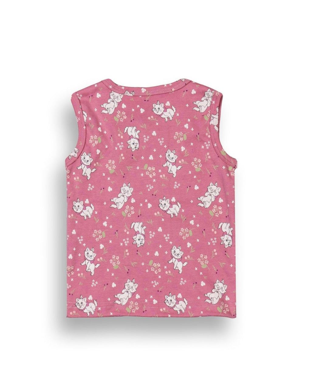 Cute Kitty Cat Printed Pink Kids Clothing Set back