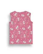 Cute Kitty Cat Printed Pink Kids Clothing Set back
