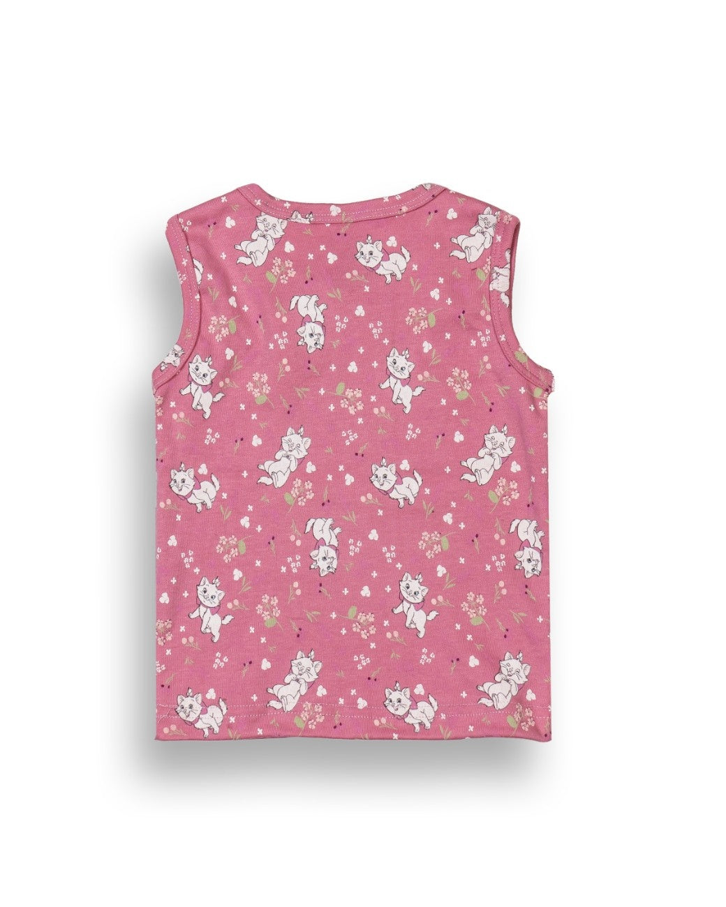 Cute Kitty Cat Printed Pink Kids Clothing Set back