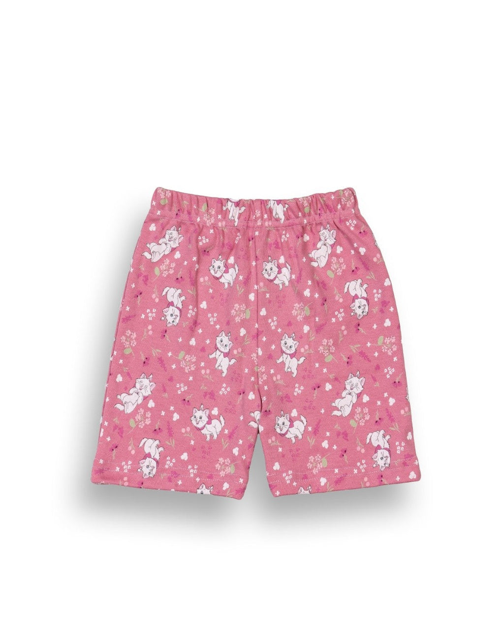 Cute Kitty Cat Printed Pink Kids Clothing Set shorts