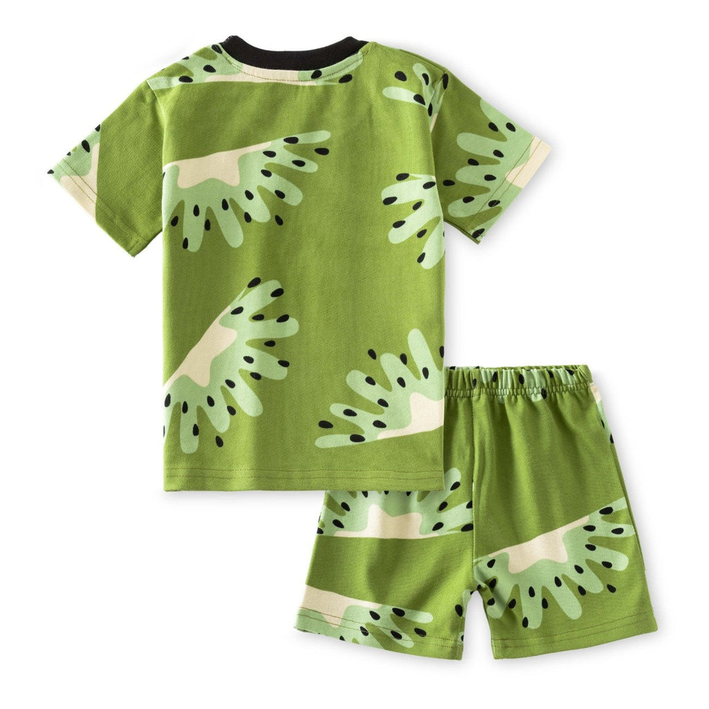 kiwi fruit green kids clothing set back