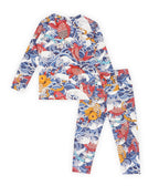 koi fish printed full sleeve pyjama set back