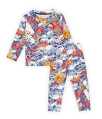 koi fish printed full sleeve pyjama set