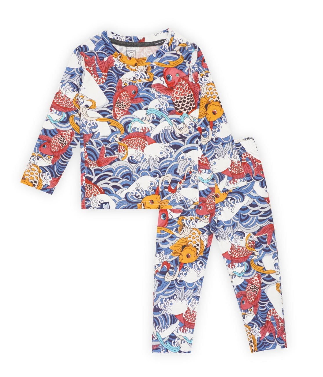 koi fish printed full sleeve pyjama set