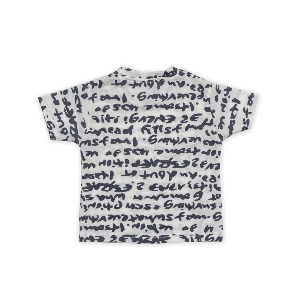 typography printed cotton baby clothes back