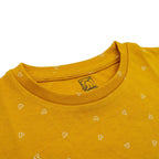 heartin printed cotton baby tshirt shorts set closeup