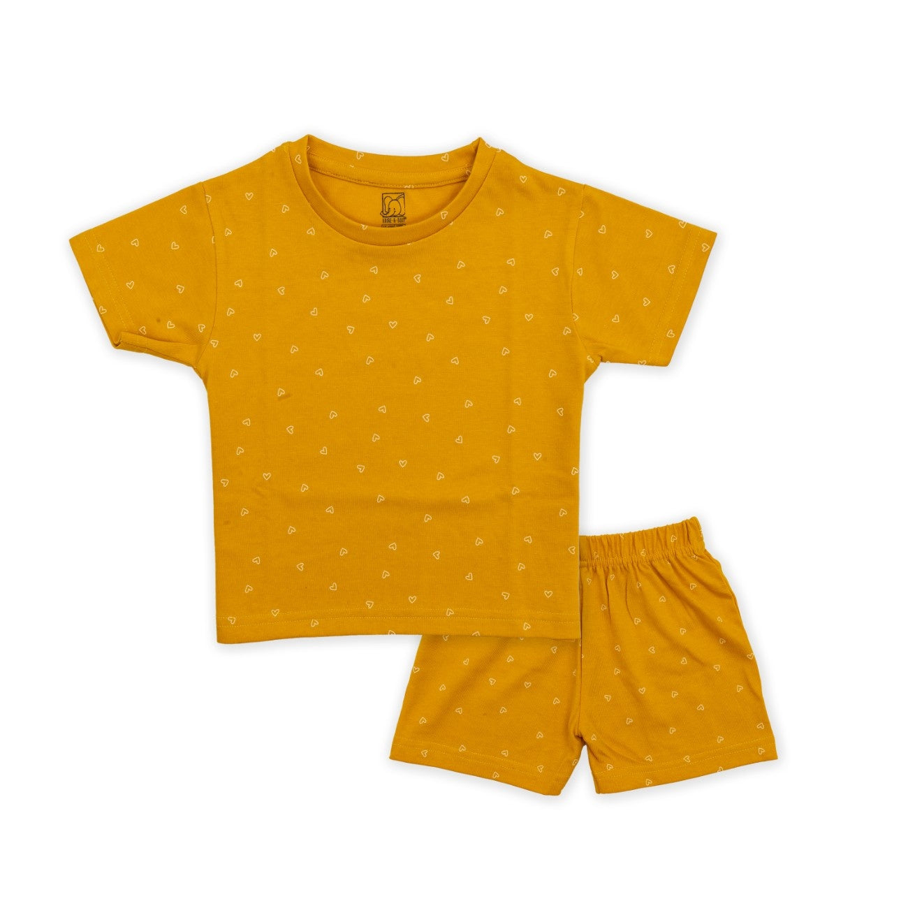 heartin printed cotton baby tshirt shorts set